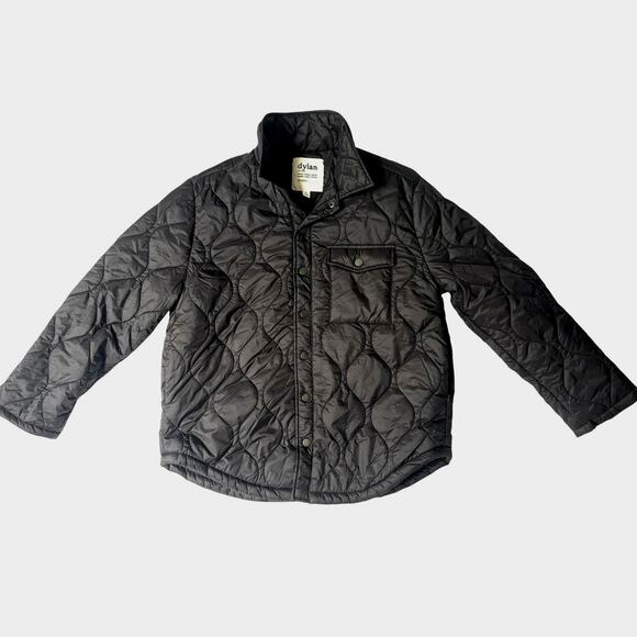 Dylan Women’s XL Black Quilted Nylon Jacket Snap Front Lightweight Chic - Picture 1 of 8